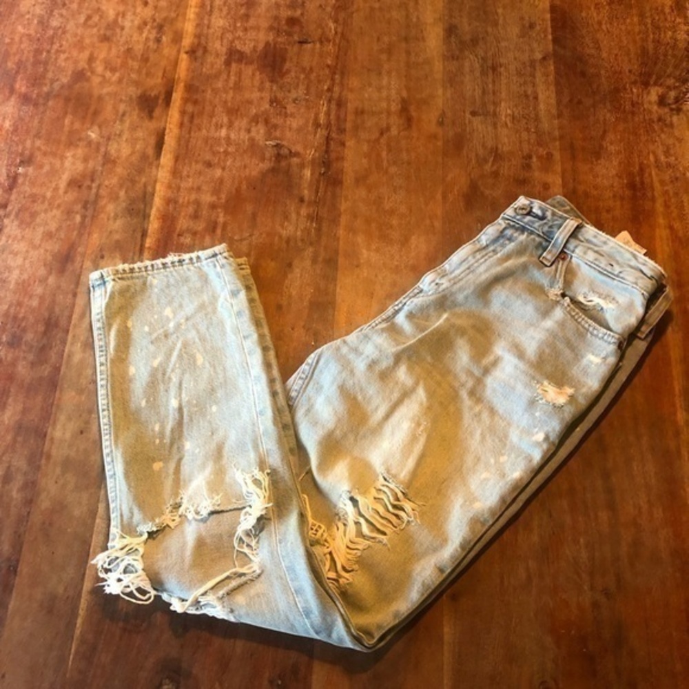 Abercrombie & Fitch Annie High Rise Girfriend Light Blue Jeans